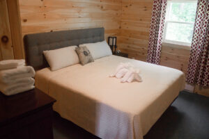 Photo of one of the bedrooms inside the deluxe cottage.